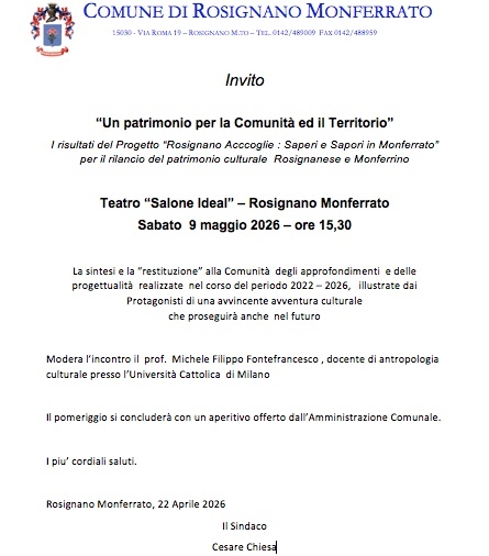 Invito per il convegno - tavola rotonda al Teatro Salone Ideal di Rosignano